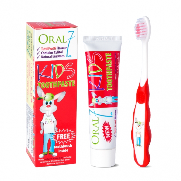 〔企業團購〕Oral7 口立淨7酵素護理兒童牙膏組65g(附兒童牙刷)